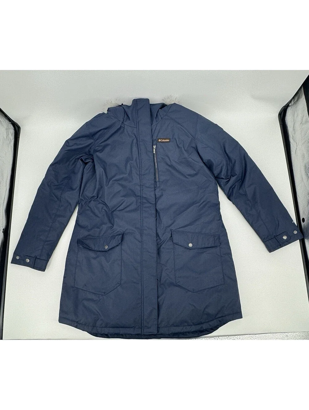 Columbia Suttle Mountain Long Insulated Jacket Dark Nocturnal Blue Women's XXL